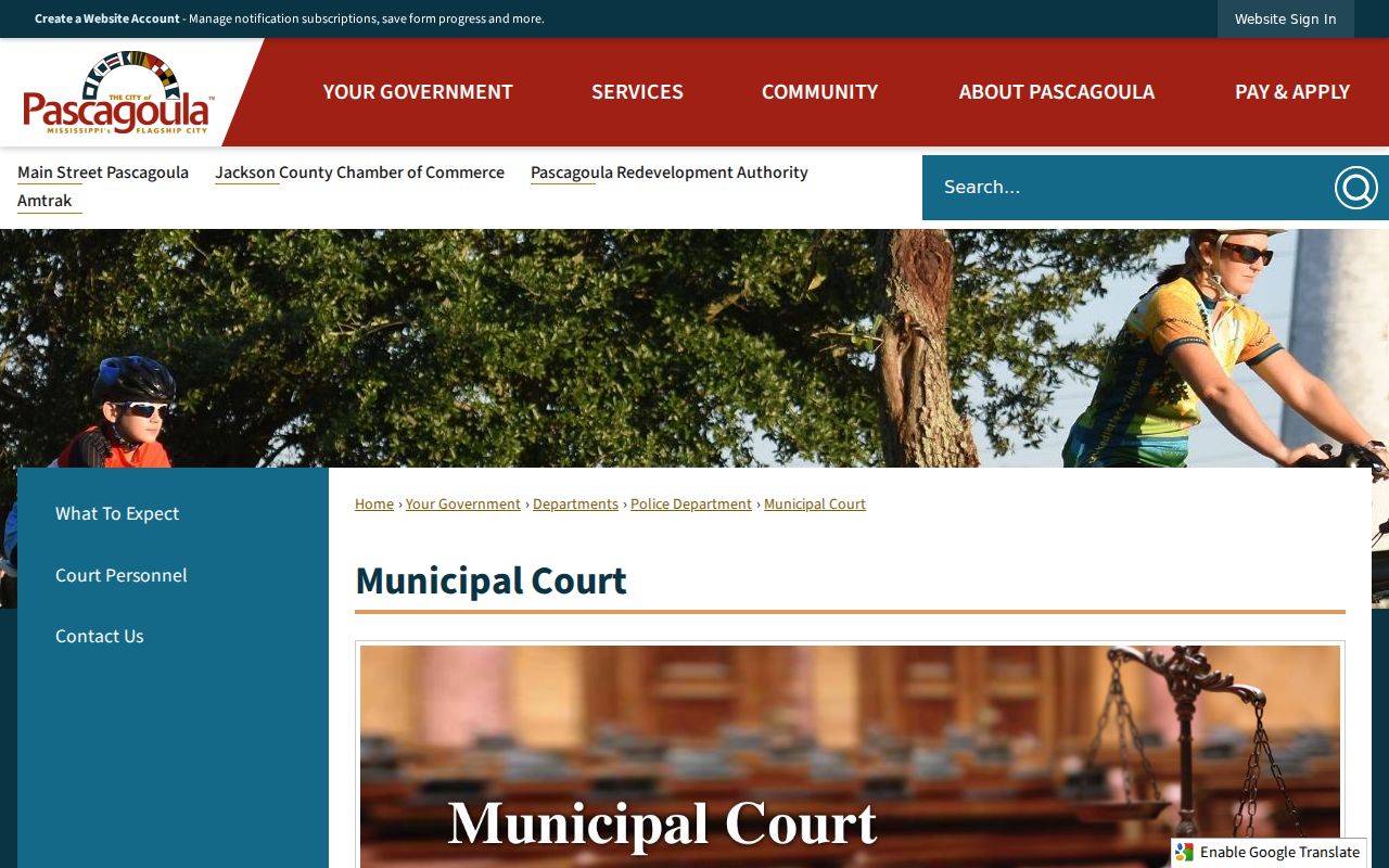 Pascagoula Municipal Court official page