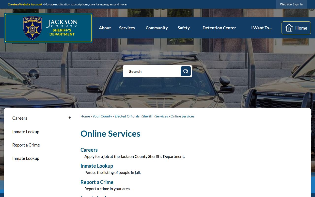 Jackson County Sheriff online services