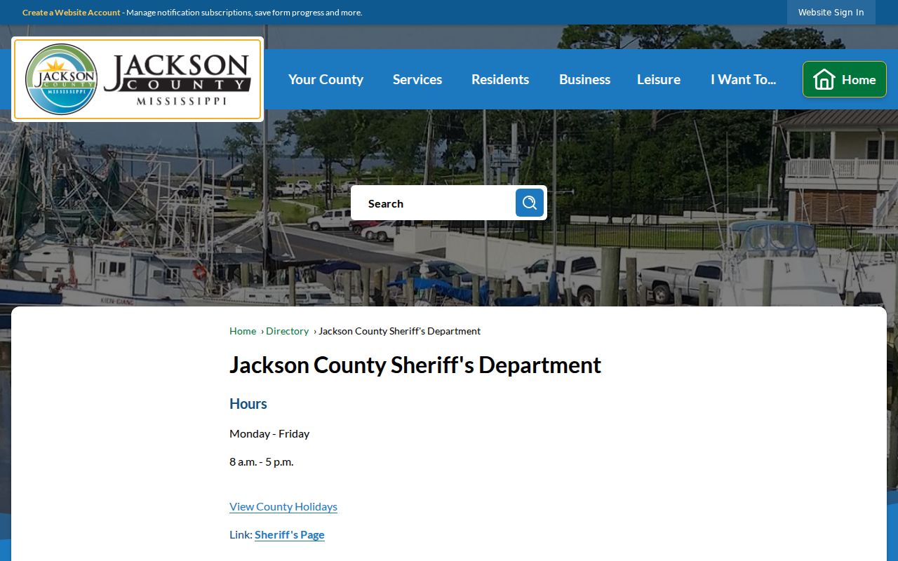 Jackson County Sheriff warrant contact directory